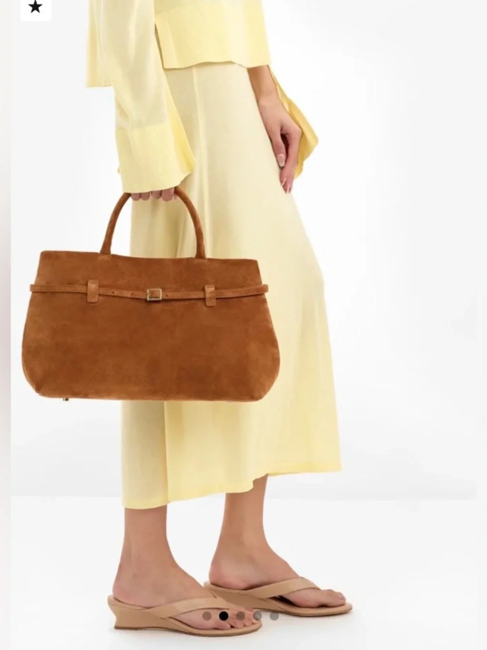 Vintage Suede Tote/Top-Handle Satchel in Brown